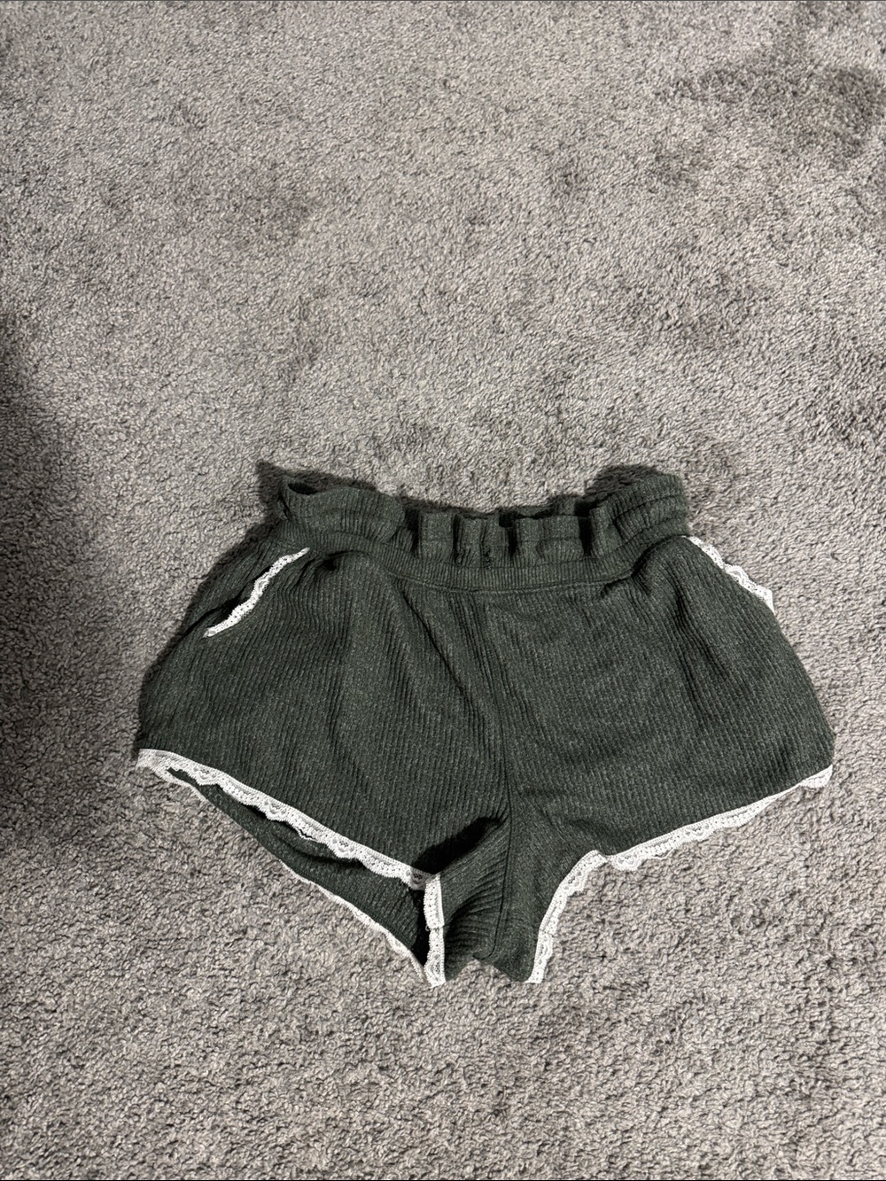 Secret Treasures Olive Green Lace-Trim Lounge Shorts